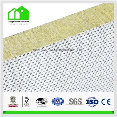 Udstanset lydabsorberende metal sandwichpanel